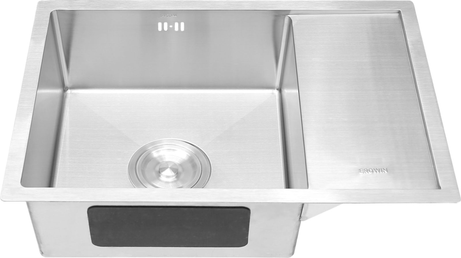 Chậu chén inox sus 304 Erowin 1 hộc 1 cánh âm mặt đá - 6545VK
