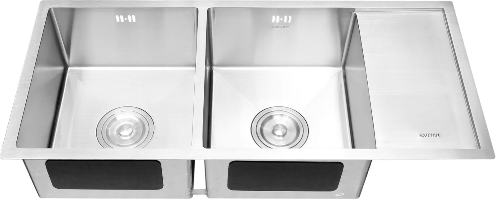 Chậu chén inox sus 304 Erowin 2 HỘC 1 CÁNH ÂM MẶT ĐÁ - 10045VK