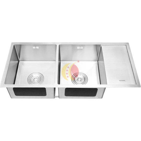  CHẬU RỬA 2 HỘC CÁNH ÂM MẶT ĐÁ - 10045VK